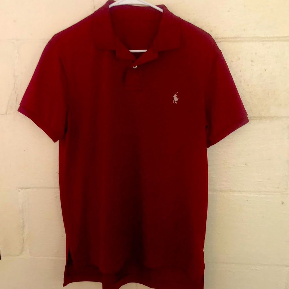 Medium, burgundy, dry fit Polo shirt